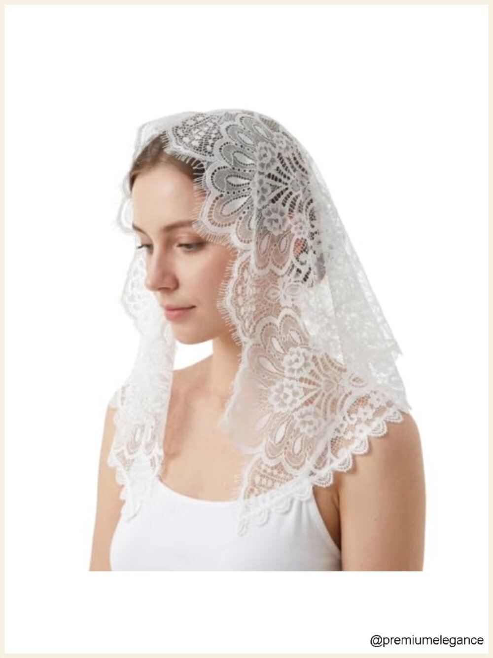 Vintage Floral Lace Veil Scarf Women Church Wedding Mantilla Head Covering